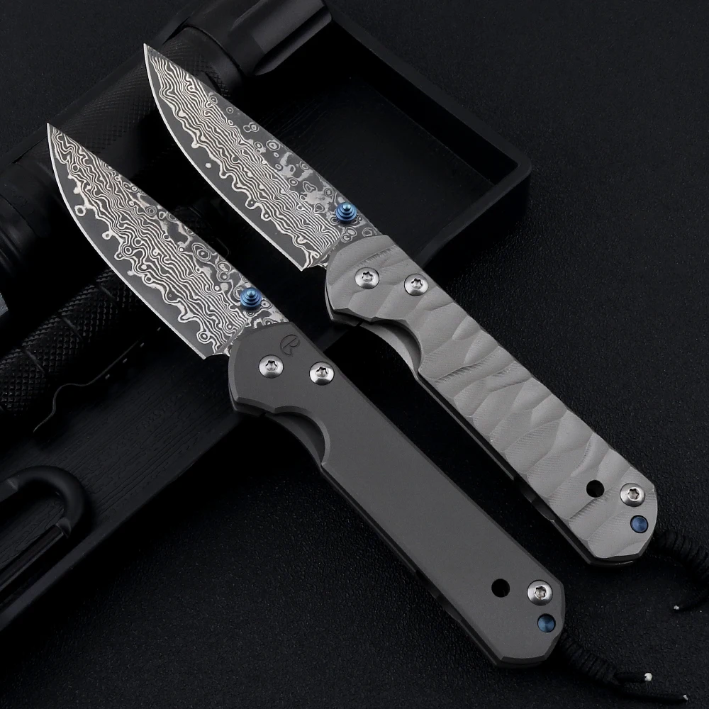 OEM Sebenza Складной нож лезвие из Дамасского VG10 титанового сплава ручка уличный для