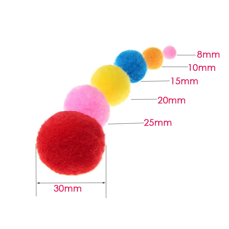 Мягкие помпоны для творчества 8-30 мм детей обучения рисования рукоделия