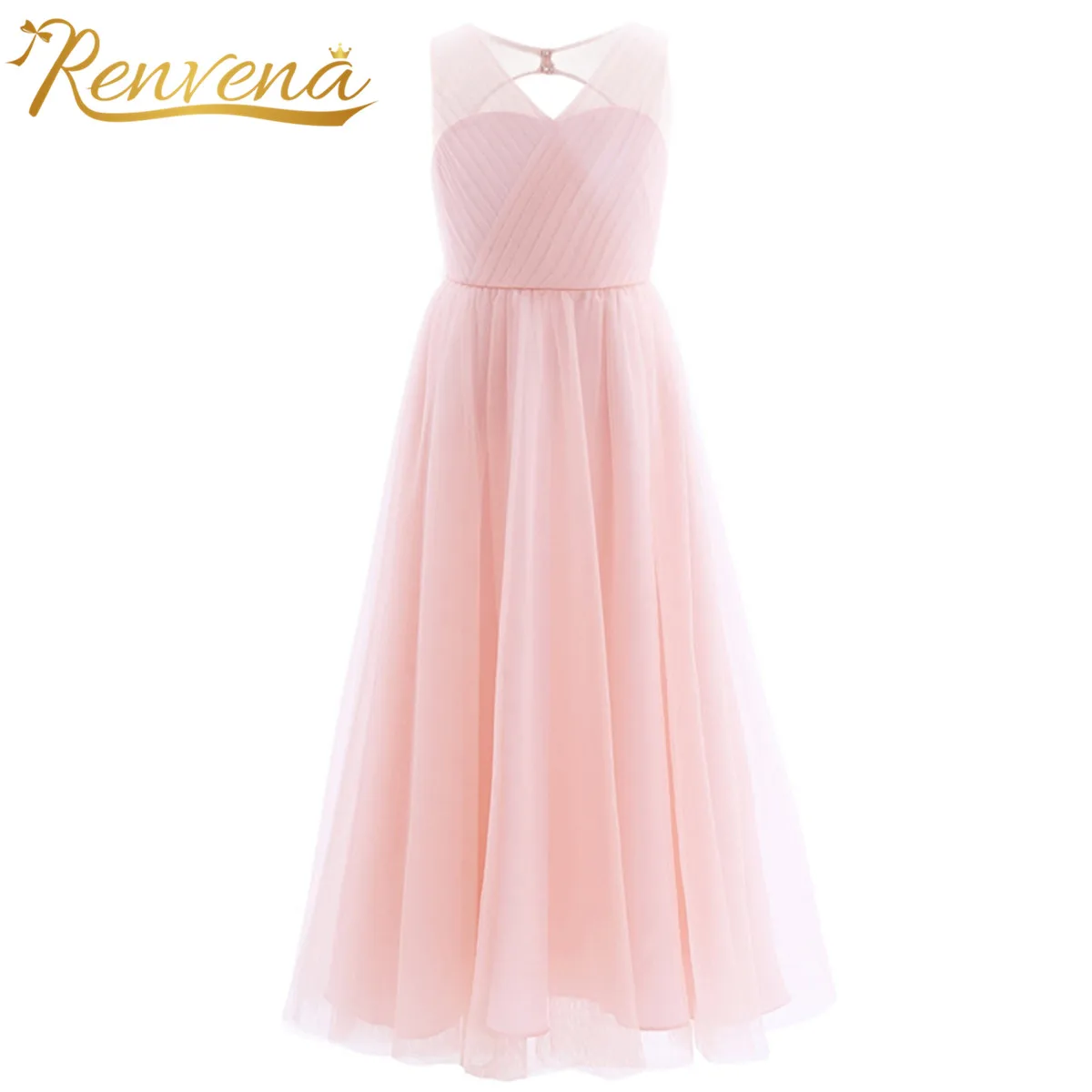 

Kids Dresses Mesh Flower Girl Dress Children Pageant Dresses Elegant Girls Princess Wedding Birthday Party First Communion Dress
