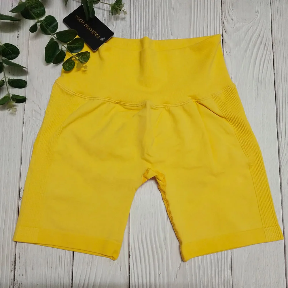 Бесшовные короткие леггинсы для тренировок с высокой талией шорты фитнеса и йоги