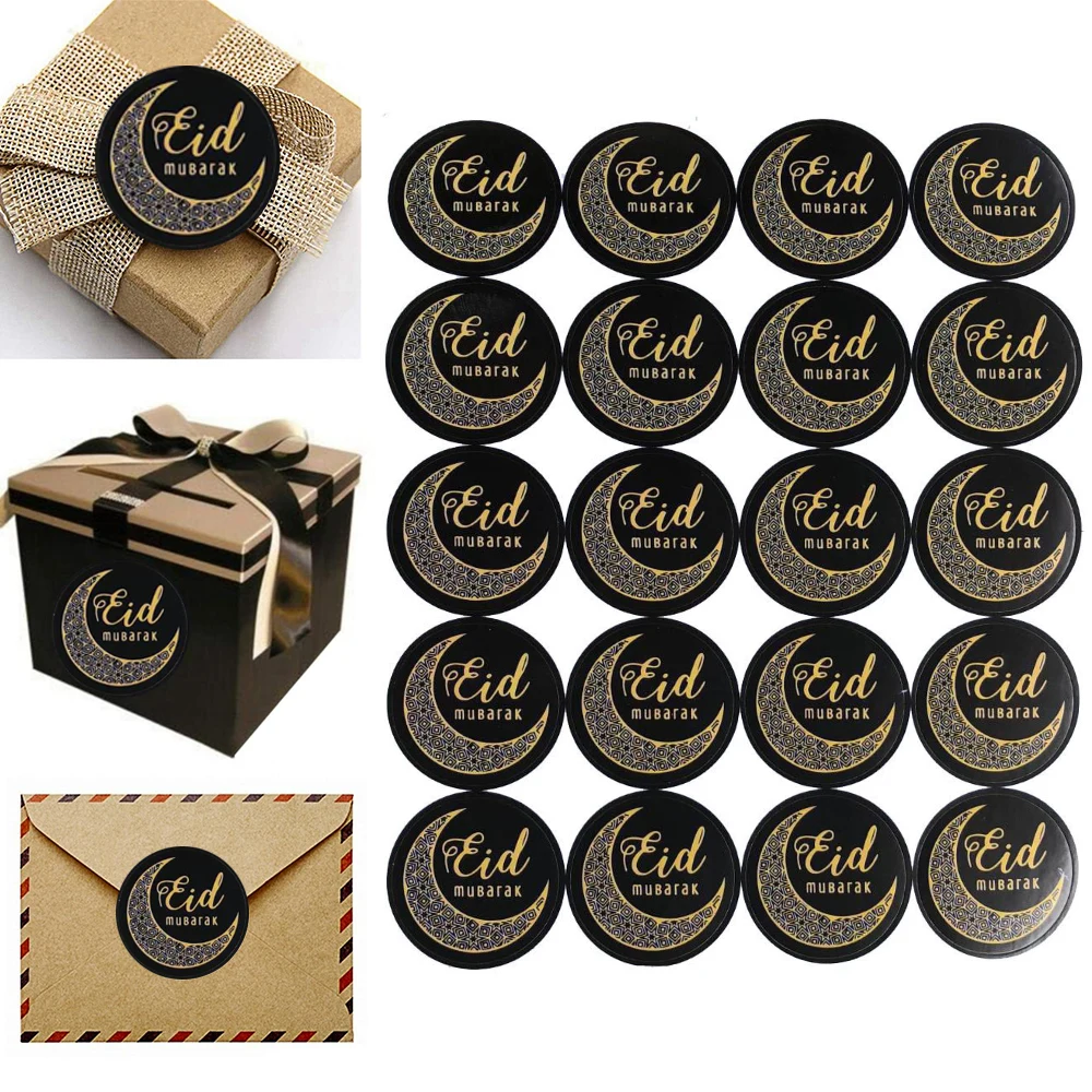 

120pcs/set EID Mubarak Decorations Paper Sticker Label Gift Box/Bag Sealing Sticker Islamic Muslim Eid Al-fitr Party Supplies