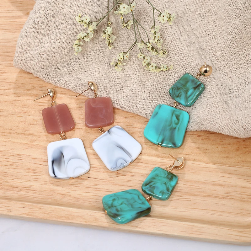 Модные большие висячие серьги из полимера для женщин 2020 новые акриловые