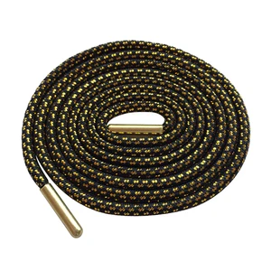 Шнурки Weiou золотистые и черные для обуви, спортивные растягивающиеся, с блестками, Круглые, для кроссовок