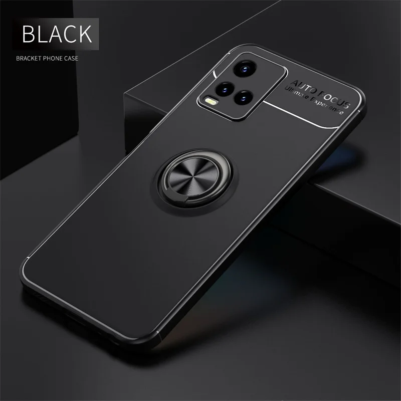 For Cover Vivo Y21 Case For Vivo Y21 Capas Soft Ring Magnetic Shockproof Holder For Cover Vivo Y20 Y31 Y53S Y33S Y21S Y21 Fundas