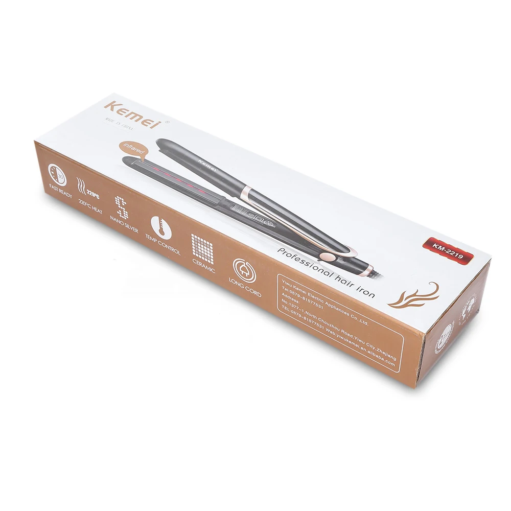 

Kemei-2219 Infrared Flat Iron Hair Straightener Professional Thermostatic Ceramic Coating Curler Styling Tools Hair Flat Iron