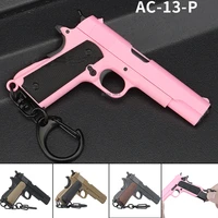 mini tactical pistol shape keychain m92 1911 decorations detachable hiking camping tool gun weapon key ring hunting accessories