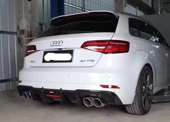 

Задний бампер из углеродного волокна для Audi A3 S3 SLINE Hatchback Sportback 2017 2018 2019 2020 (с лампой)
