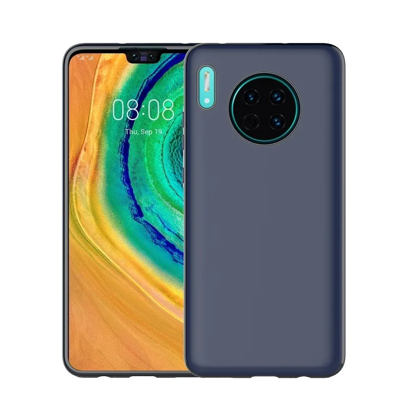 Blue Магнитный автомобильный чехол-держатель для huawei mate 30/mate 30 pro, ТПУ силиконовый Магнитный чехол для huawei P30 Lite и металлическая пластина - Цвет: Blue