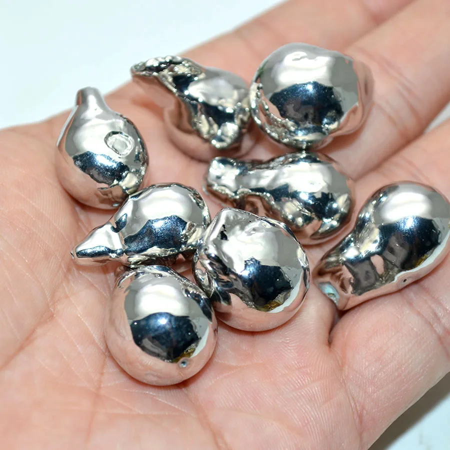 Высокое качество натуральный пресноводный жемчуг в стиле барокко золото белый