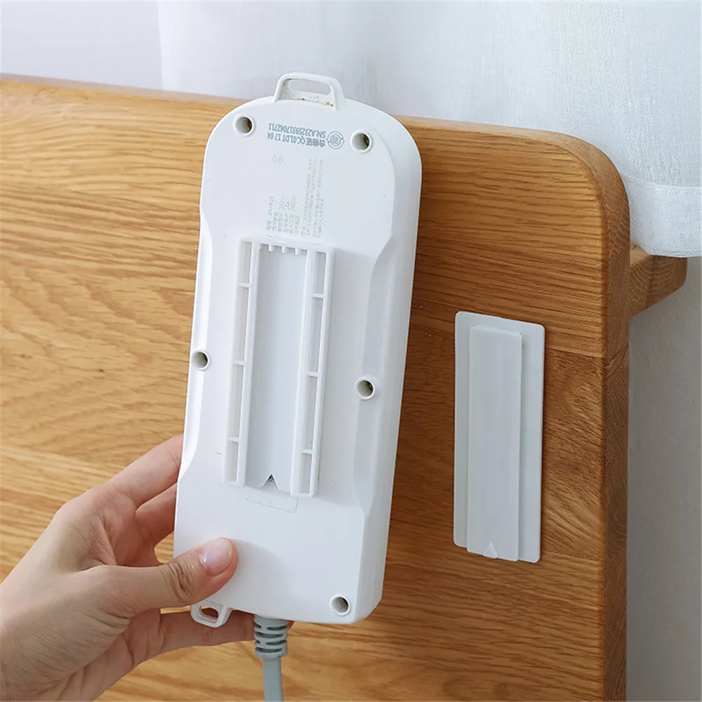 

2PCS Power Strip Holder Wall-mounted Storage Non-marking Power Strip No Perforation Power Strip Hanging on The Wall Paste Type