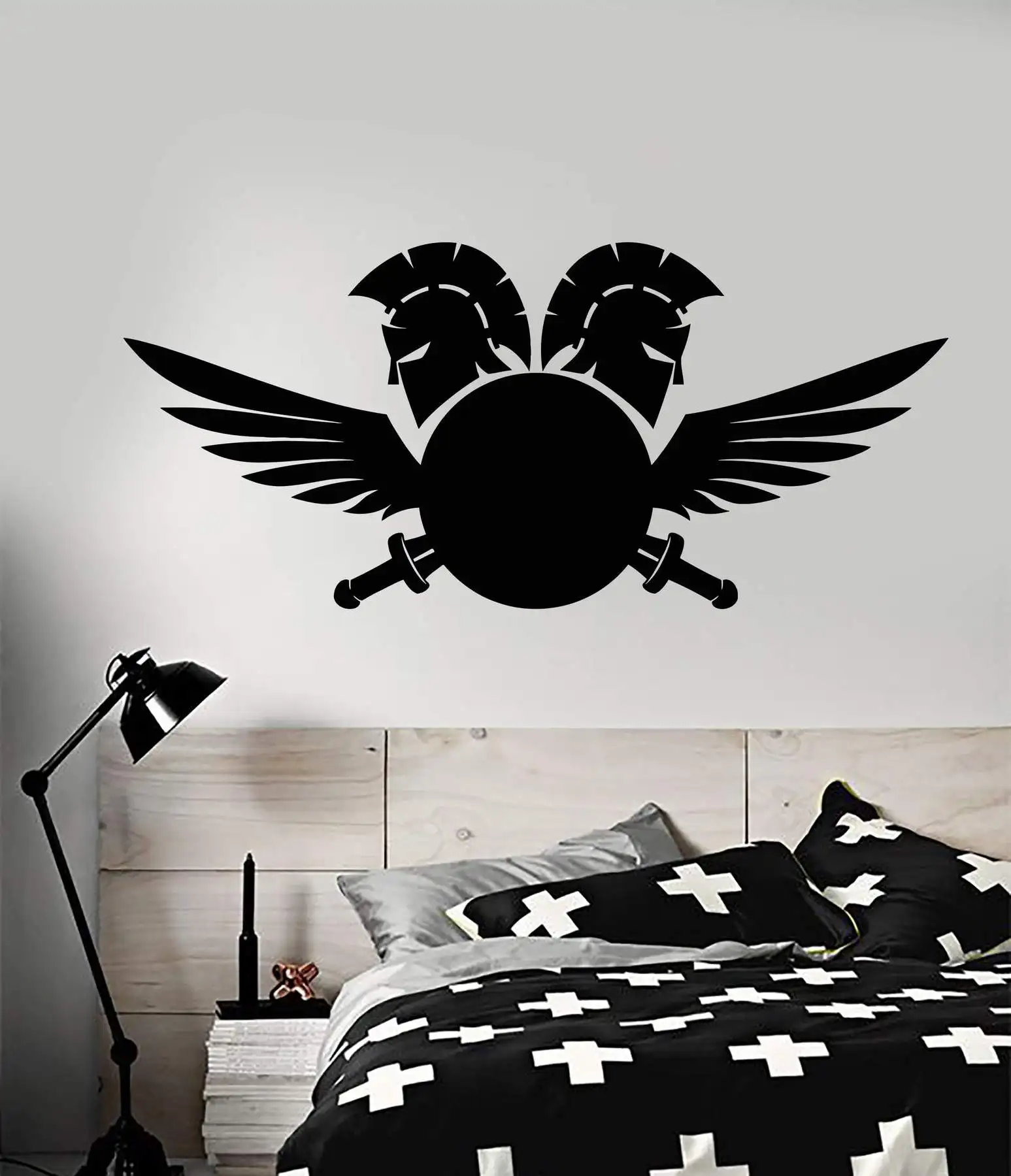 

Vinyl Wall Decal Spartan Sword Helmet Warrior Shield Sticker Spartan Warrior Sticker Home Bedroom Living Room Wall Decorations13