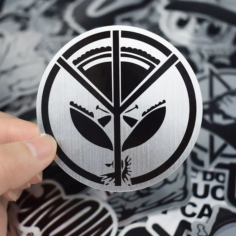 100 шт. черно белые наклейки в металлическом стиле для ноутбука багажа стайлинга