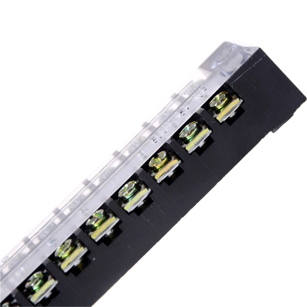 Dual Rows 10 Positions Screw Terminal Block Strip 600V 15A w Cover TB-1510 Barrier | Обустройство дома