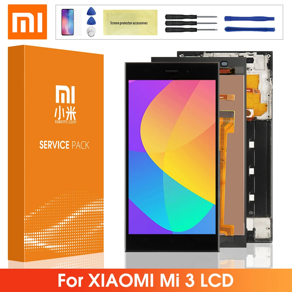 Оригинальный ЖК дисплей для Xiaomi Mi 3 M3 Mi3 + сенсорный экран дигитайзер сборка с