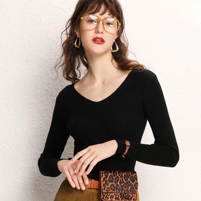 Свободные свитеры Femme тонкий модная сужающаяся к талии футболка изящная Для