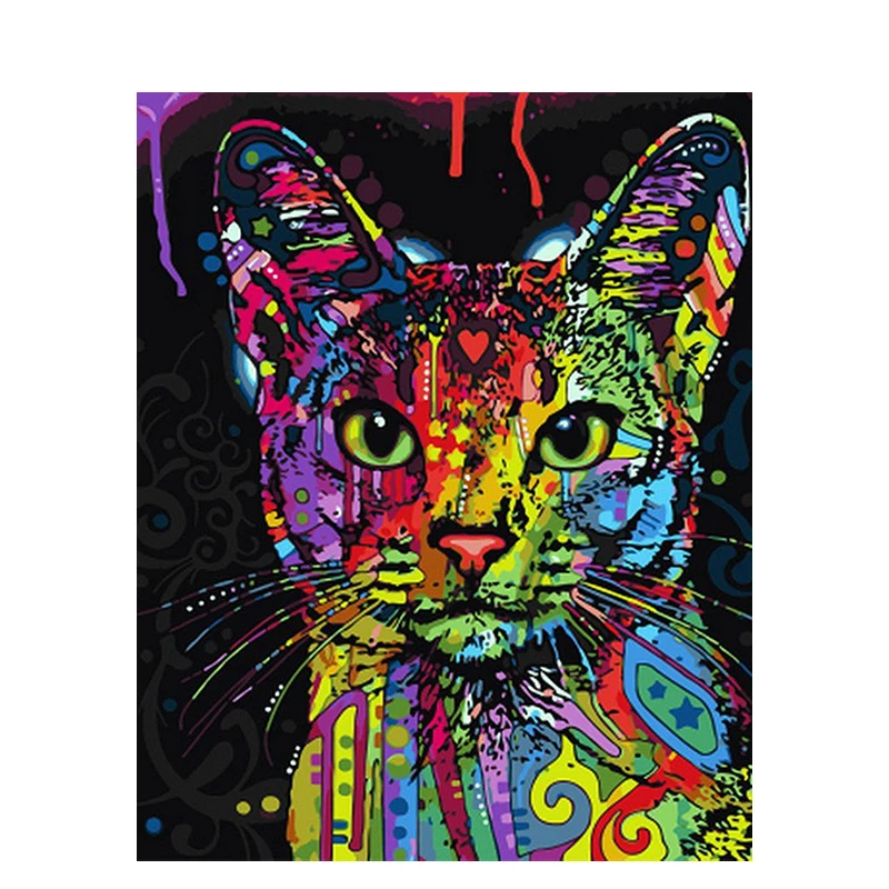 Бескаркасных Красочные Лев Животных Абстрактной Живописи Diy Цифровой Paintng By Номера Современный Стены Искусства Картина Для Дома Стены Искусства - Цвет: 99029
