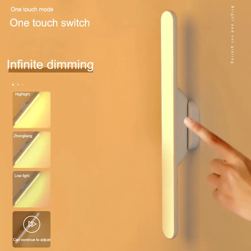 

LED Desk Lamp College Student Dormitory Artifact Bedroom Bedside Lamp Desk Cabinet Magnetic Sucker Cool Night Light Tube