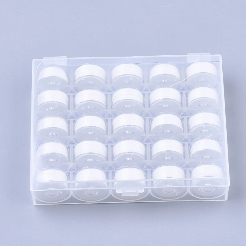 

25rolls/box 0.1mm 402 Polyester Sewing Thread Plastic Bobbins Sewing Thread String Cord Sewing Machine 50m/roll