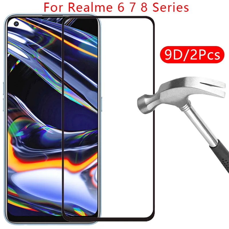

9d защитное закаленное стекло для realme 6 7 8 pro 5g 6s, защита экрана на realmi reame 6pro 7pro 8pro realme8 realme7 realme6