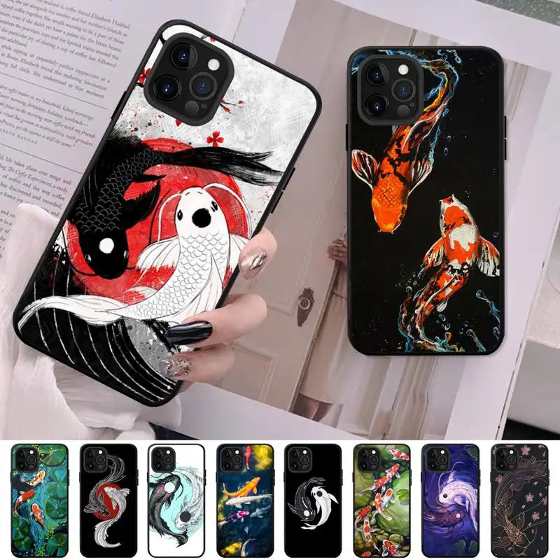 

Koi Fish Phone Case For iPhone 13 11 8 7 6 6S Plus X XS MAX 5 5S SE 2020 XR 11 pro DIY Funda