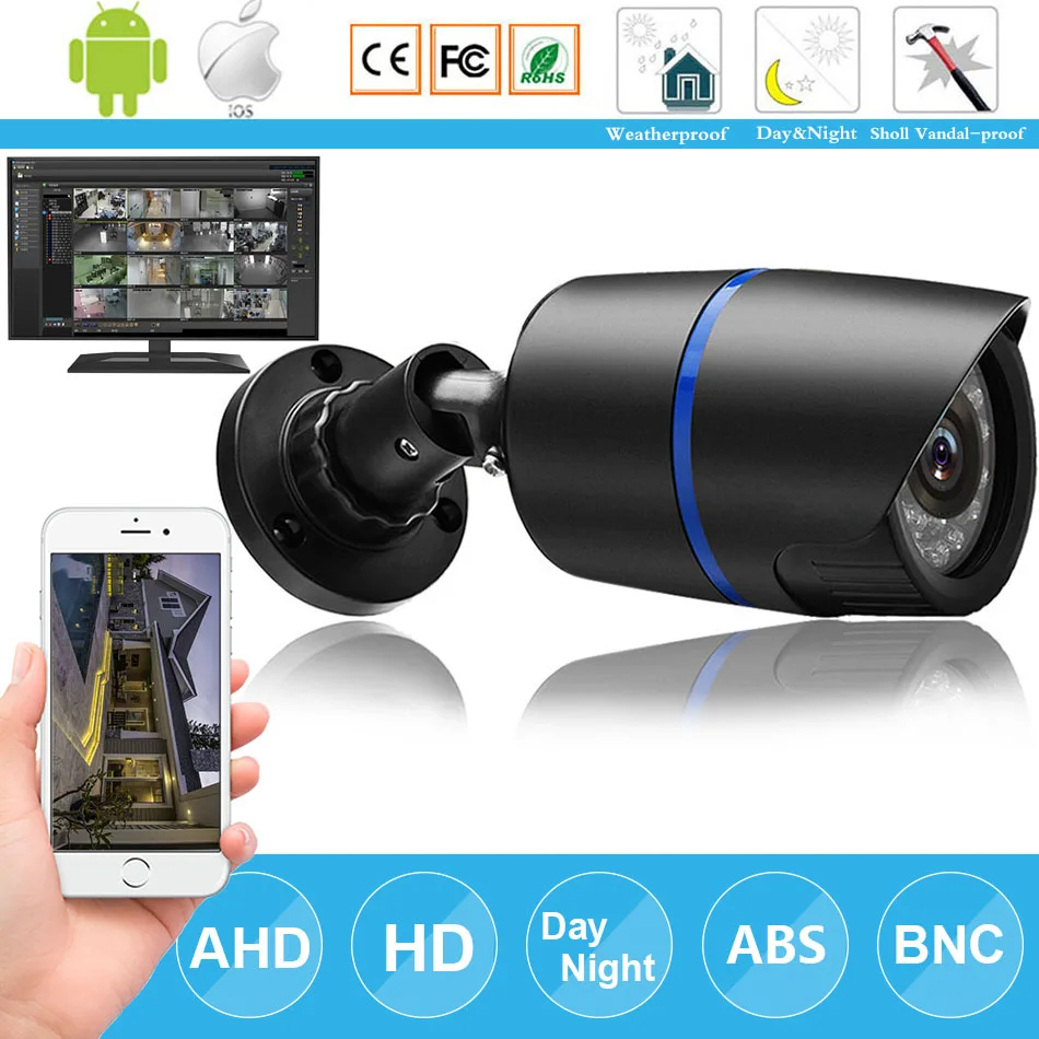 HD 1080P 2 МП AHD камера видеонаблюдения наружная водонепроницаемая IP66 инфракрасная
