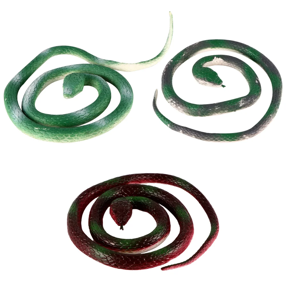 

3 Pcs Prank Rubber Snake Fake Snake Tricky for Party