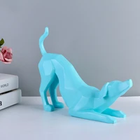 modern geometric puppy resin ornament accessories home livingroom desktop figurines decoration bookcase cabinet sculpture crafts