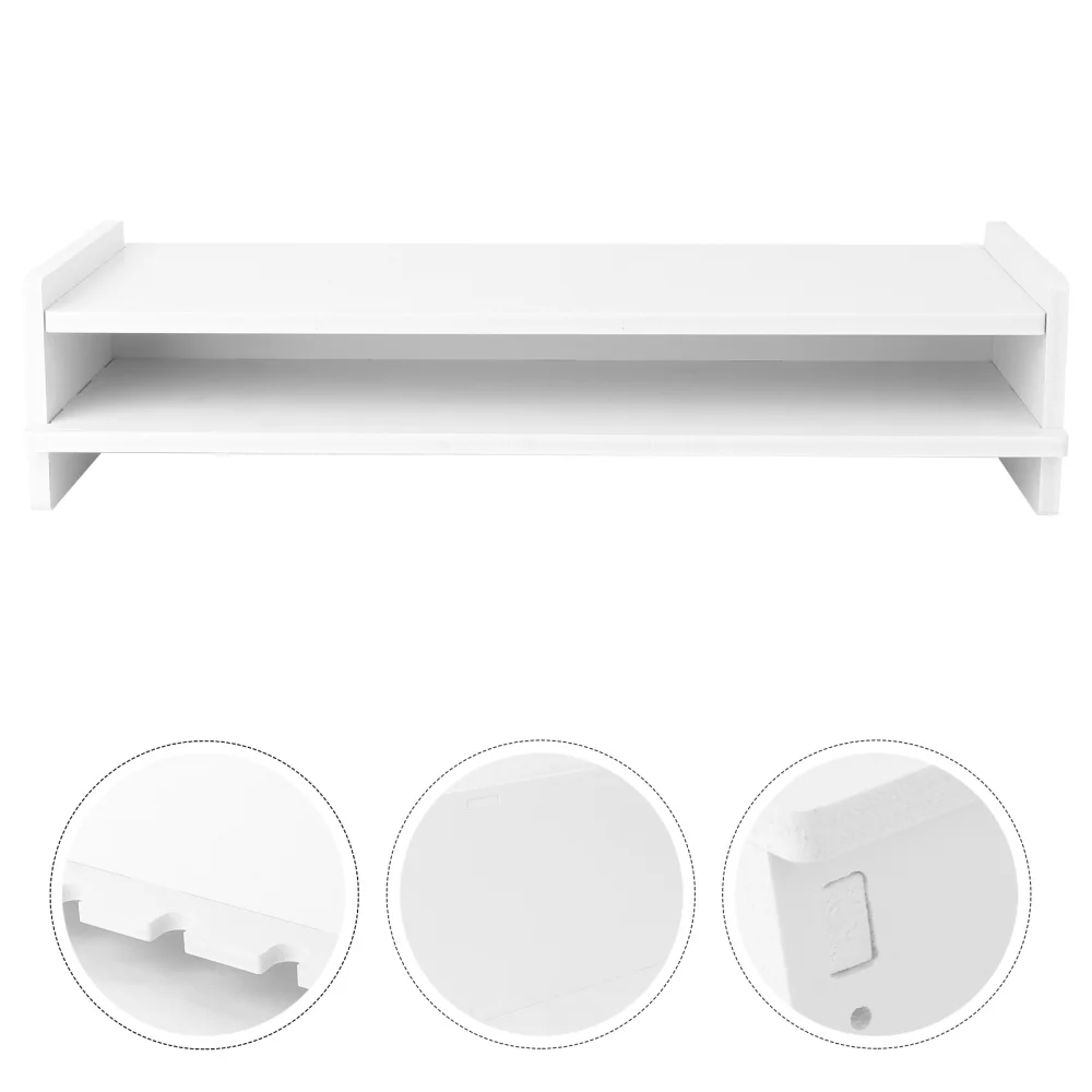 

1pc Double-Layers Computer Monitor Rack Household TV Shelf Screen Shelf