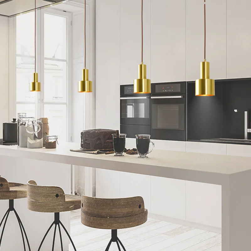 Европейская Скандинавская маленькая медная латунная Подвесная лампа