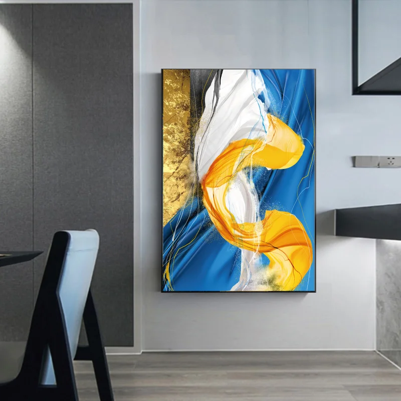 Абстрактные геометрические золотистые красные картины на холсте современное