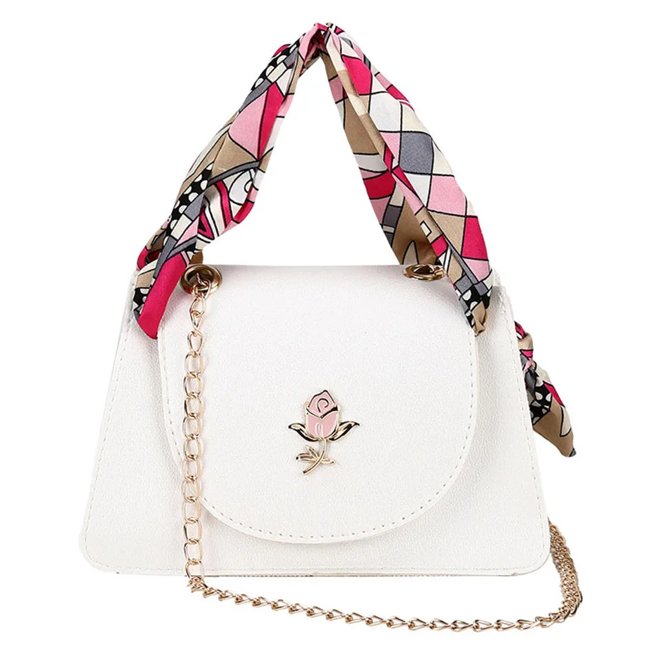 Женские сумки с клапаном Сумка шелковым шарфом для девочек через плечо сумка