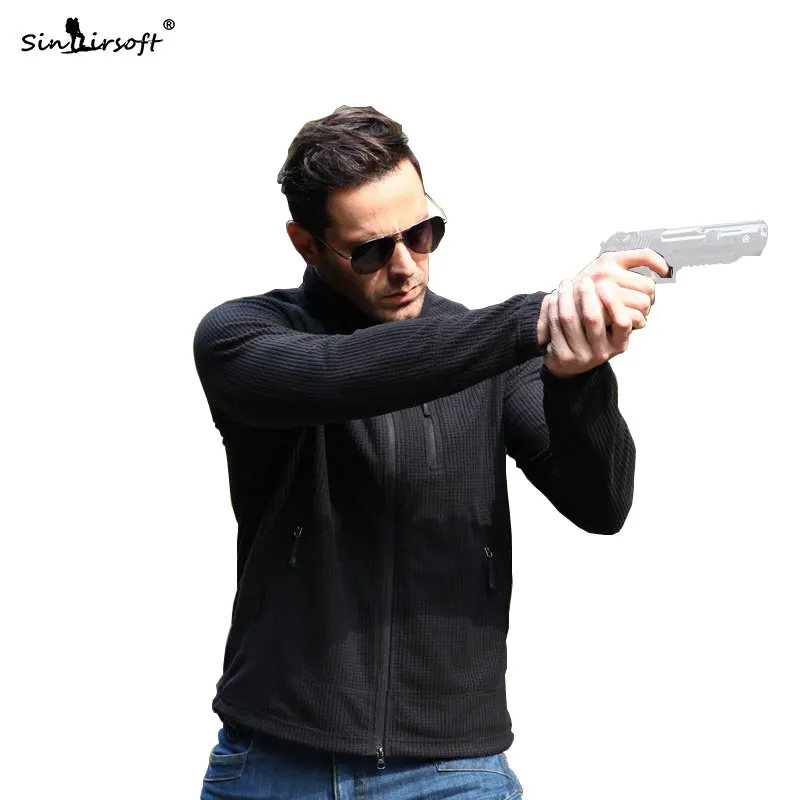 Мужская тактическая флисовая легкая куртка ветрозащитная теплая Военный стиль для охоты страйкбола одежда