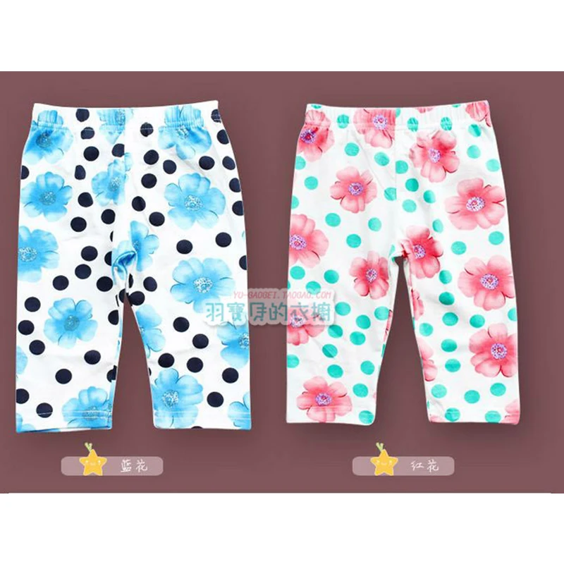 Леггинсы Детские хлопковые с цветочным принтом до колена|kids leggings|girls kids leggingsleggings