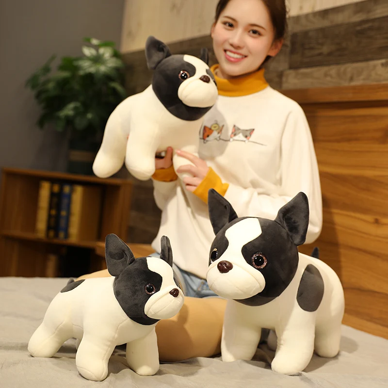 

1PC 35/40/45cm Super Soft French Bulldog Plush Toys Stuffed Down Cotton Cute standing Dog Doll Pillows Cushions Kids Girls Gifts