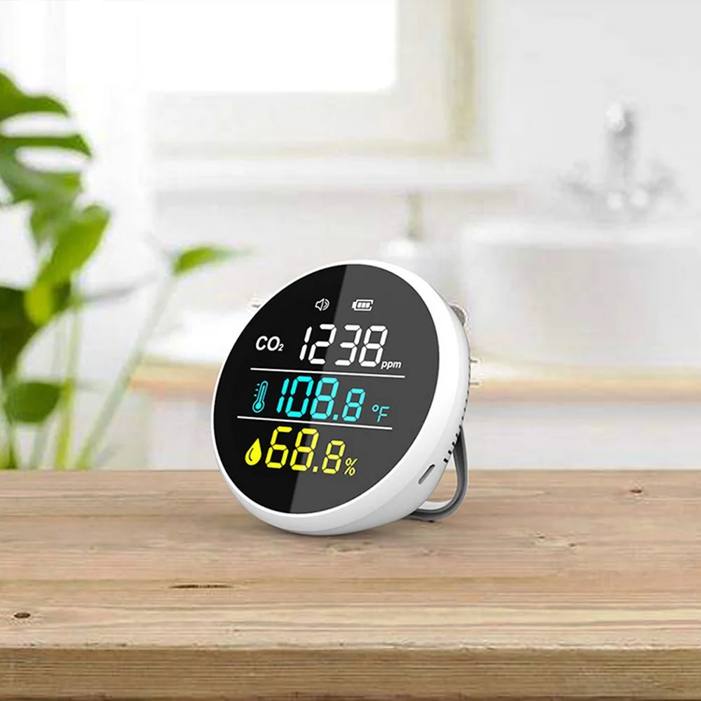 

Carbon Dioxide Detector, Air Quality Monitor, Temperature and Humidity Detector Intelligent Range Detection of Carbon Dioxide