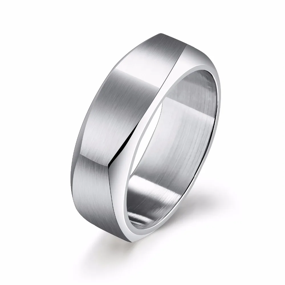 JHSL Брендовые мужские кольца Белый Черный твердый полированный 316L нержавеющая