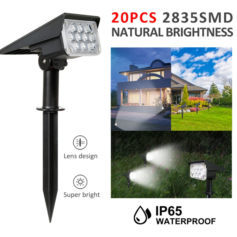 

1pc/2pc/4pcs Adjustable Solar Spotlight Solar Garden Light IP65 Super Bright Landscape Wall Light Outdoor Light Solar Lamp