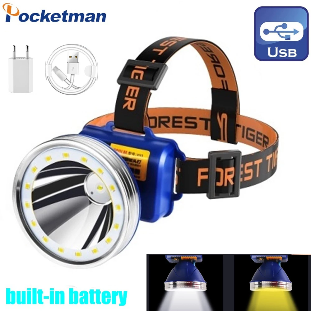 Самая мощная светодиодная фара XHP70.2 Водонепроницаемая передняя желтый/белый