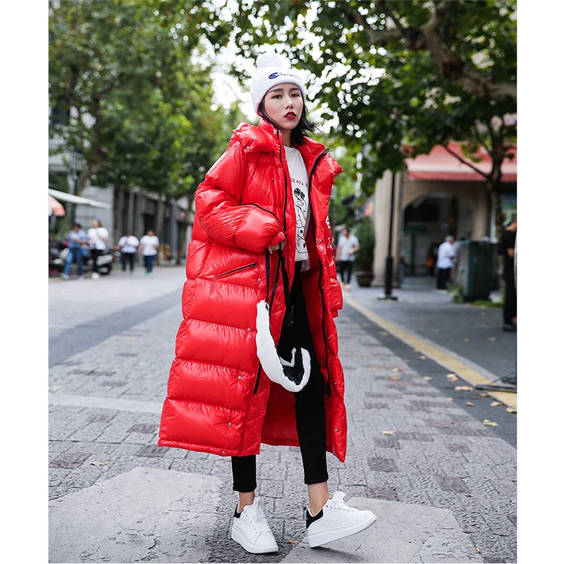 2019 пальто женские зимние куртки теплая парка с капюшоном био пух Высокое
