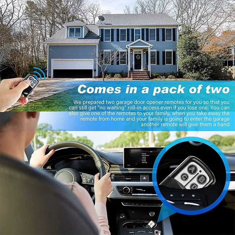 2PCS Garage Door Opener Remote Universal 4-Button with Keychain for 5 Colors Learn Button | Электроника