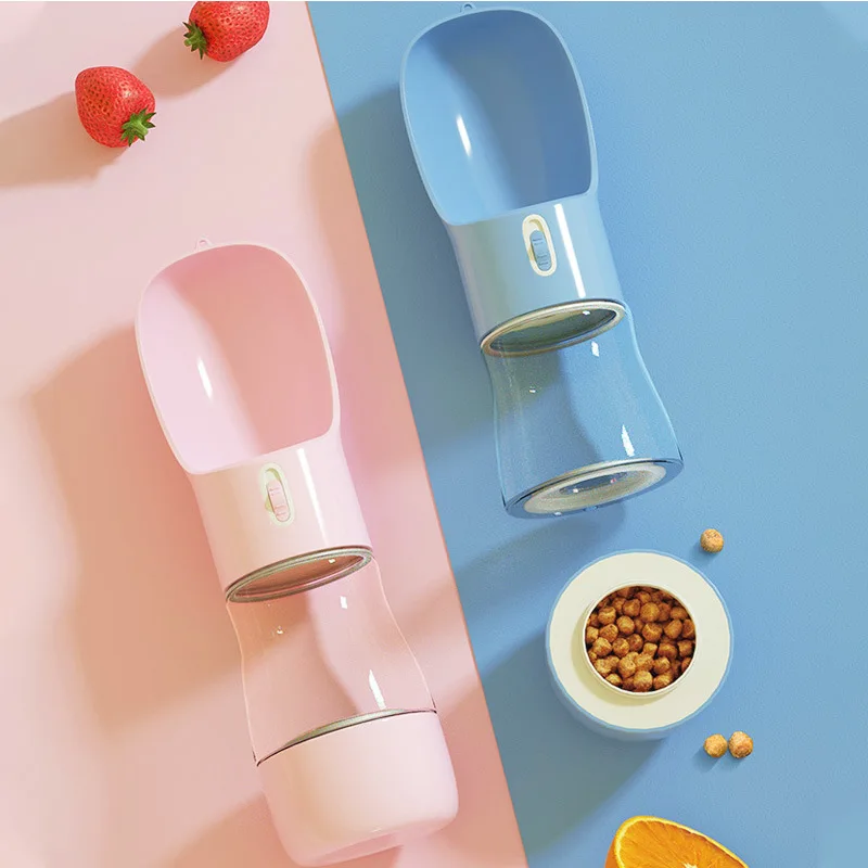 

Новая бутылка для воды для домашних питомцев, собак, кошек, портативная бутылка для воды и еды, уличная дорожная поилка для домашних животны...