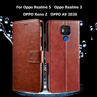 for oppo realme 5 oppo realme 3 flip phone case for oppo reno z oppo a9 2020 coque funda pu leather wallet cover capas