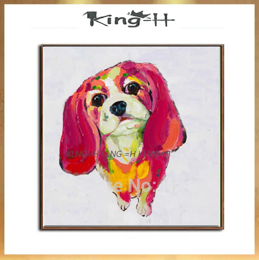 Producto divertido pinturas de animales perro precioso lienzo pintura al óleo decoración pintada a mano arte para sala | Дом и сад