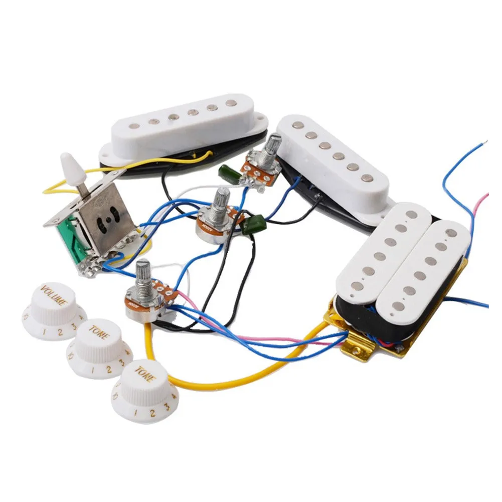 

ST Electric Guitar Pickups Wiring Harness Prewired 5-Way Switch 2T1V SSH 48mm/50mm/52mm Pickups Full Line Bass Accessories