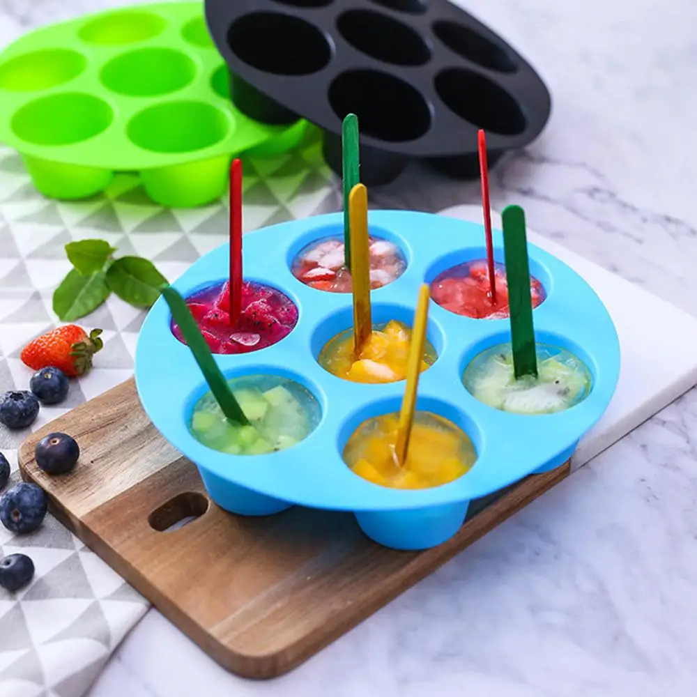 Круглая форма из пищевого силикона с 7 отверстиями для яиц паровой сеткой