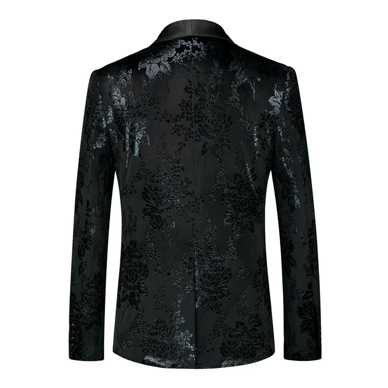 Костюм мужской из 3 предметов с ярким принтом воротник зелеными фруктами |