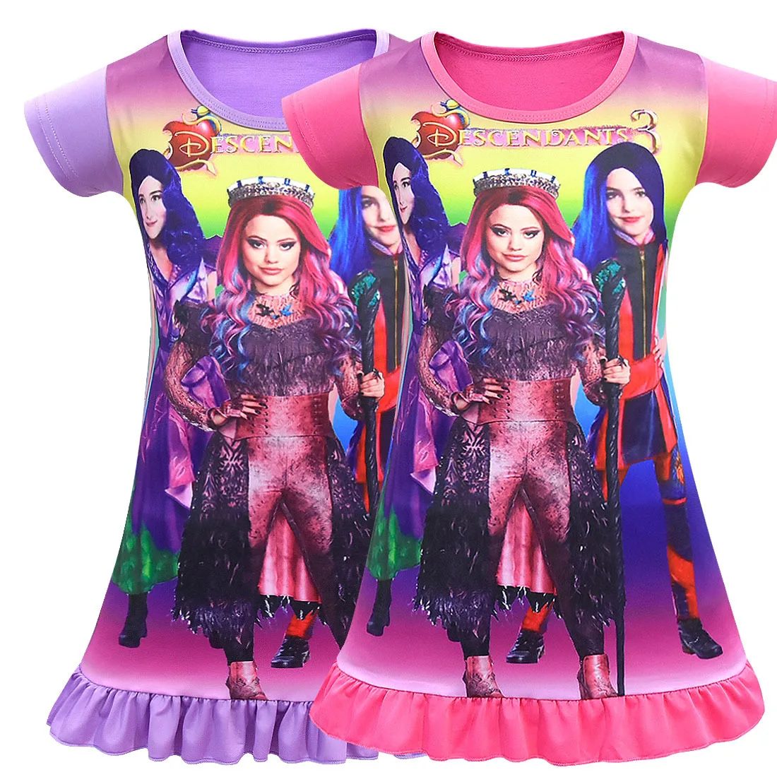 

Baby Clothing Descendants 3 Mal Girls Homewear Cosplay Nightdress Halloween Costume For kids