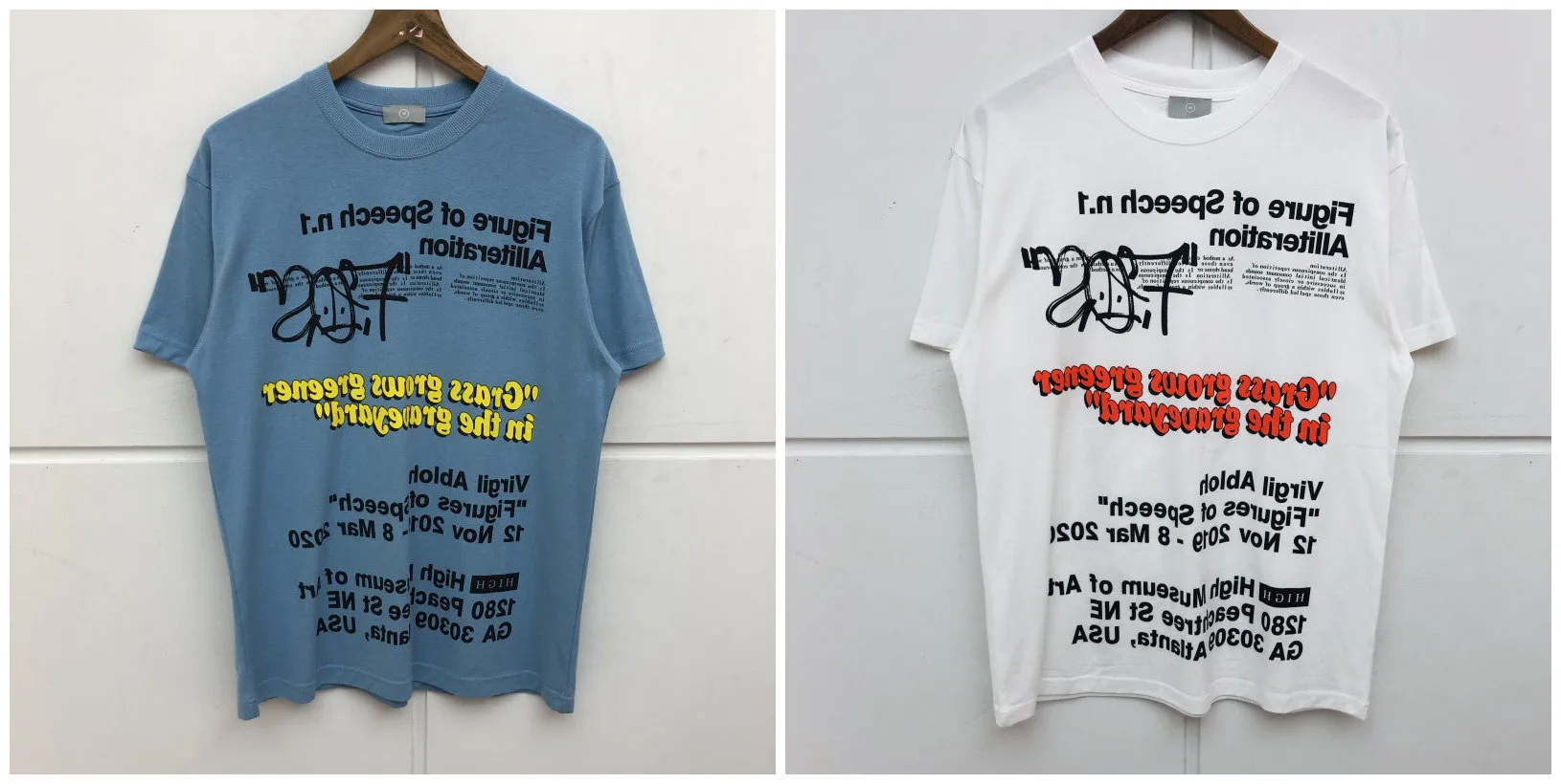 

Virgil Abloh Summer Canary Yellow X FOS VAA AMO Towers T-Shirt Men Women High Quality Cotton Loose Skateboard Casual Top Tess