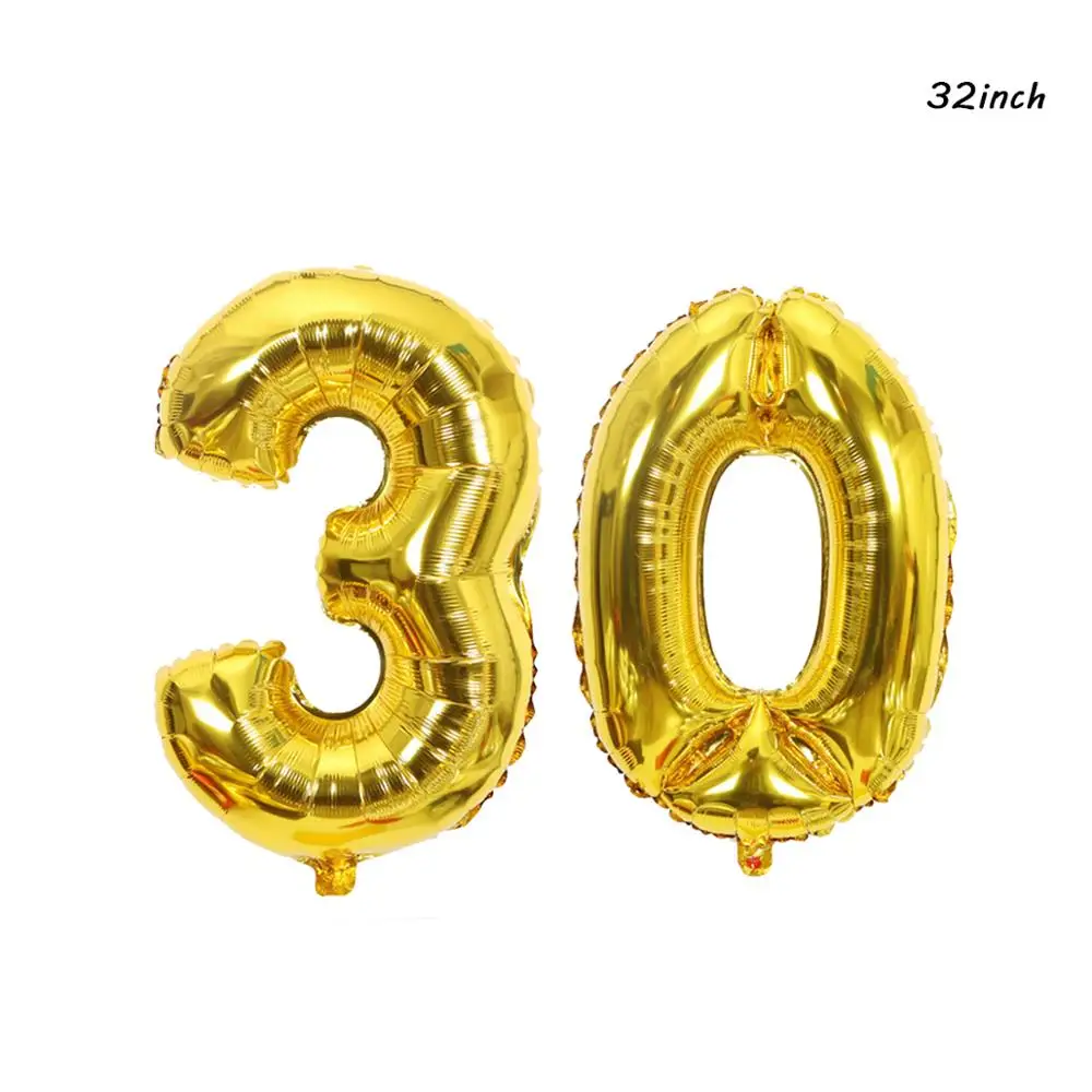 30th Birthday Party Balloons Gold Black Latex Ballons Adult Decoration 30 40 50 60 Confetti Balloon Supplie | Дом и сад