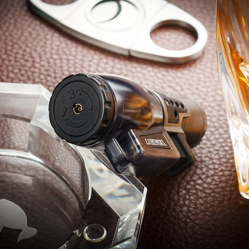 LUBINSKI 3 синий фонарь Зажигалка для сигар портативная ветрозащитная струйная